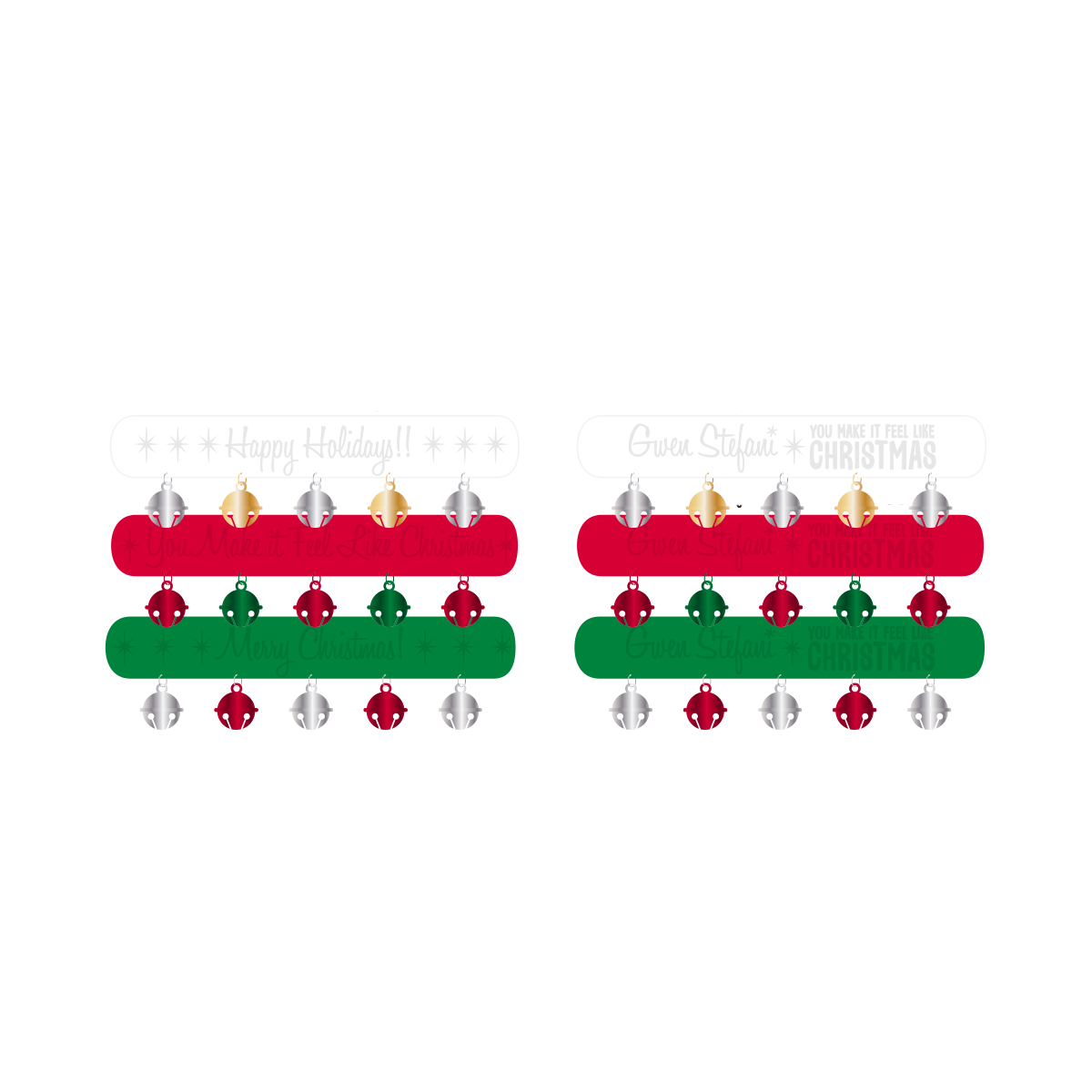 Rubber Christmas Bracelet with Bells - Gwen Stefani